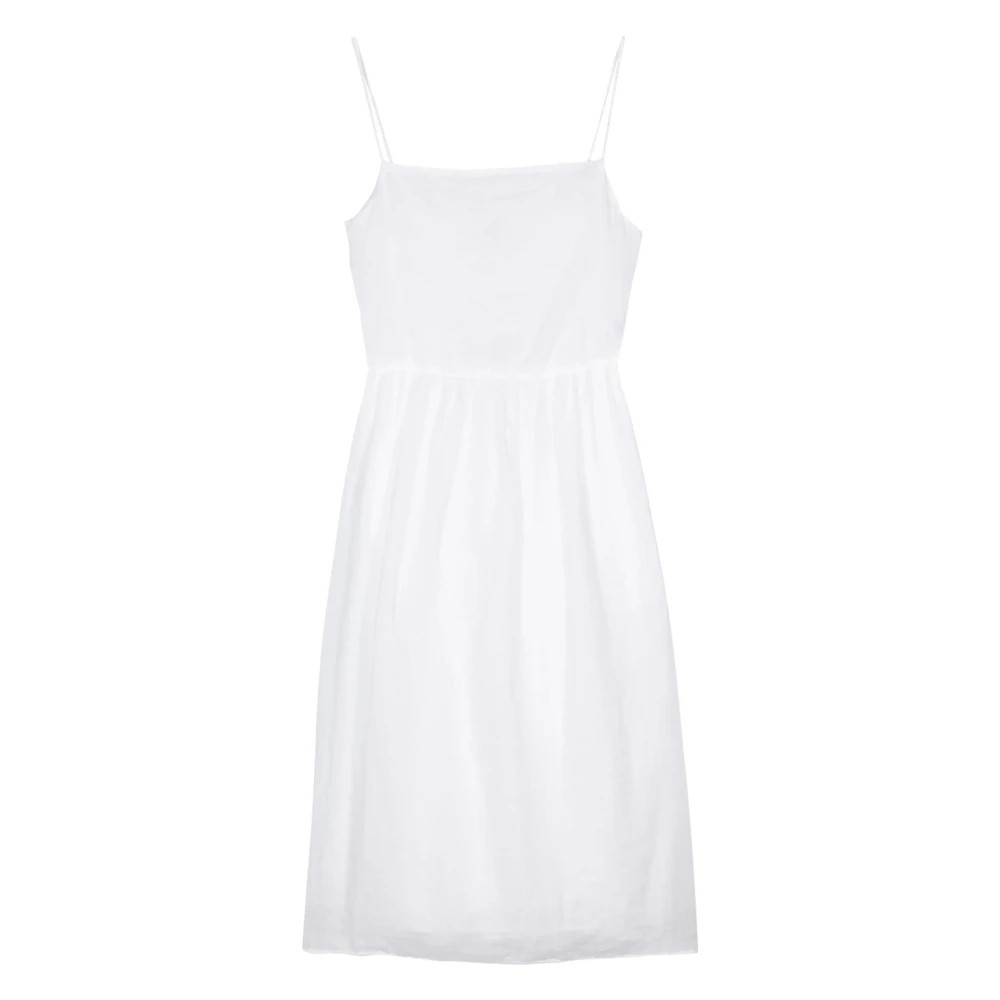 Tommy Hilfiger - Linnen Midi Slip Dress - Dames - Jurken - Wit - Maat: S Linnen | Miinto NL