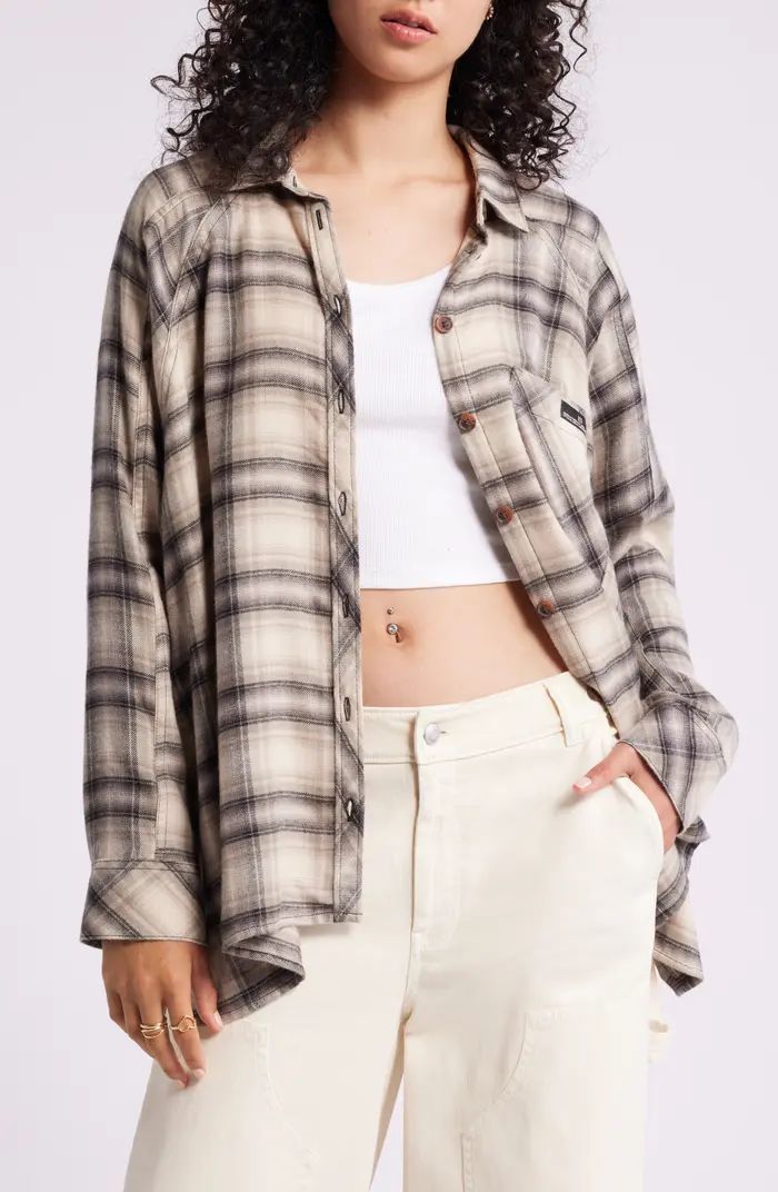 BDG Urban Outfitters Brendon Plaid High-Low Hem Button-Up Shirt | Nordstrom | Nordstrom