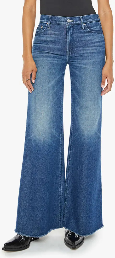 The Twister Sneak Frayed Hems Flared Wide Leg Jeans | Nordstrom