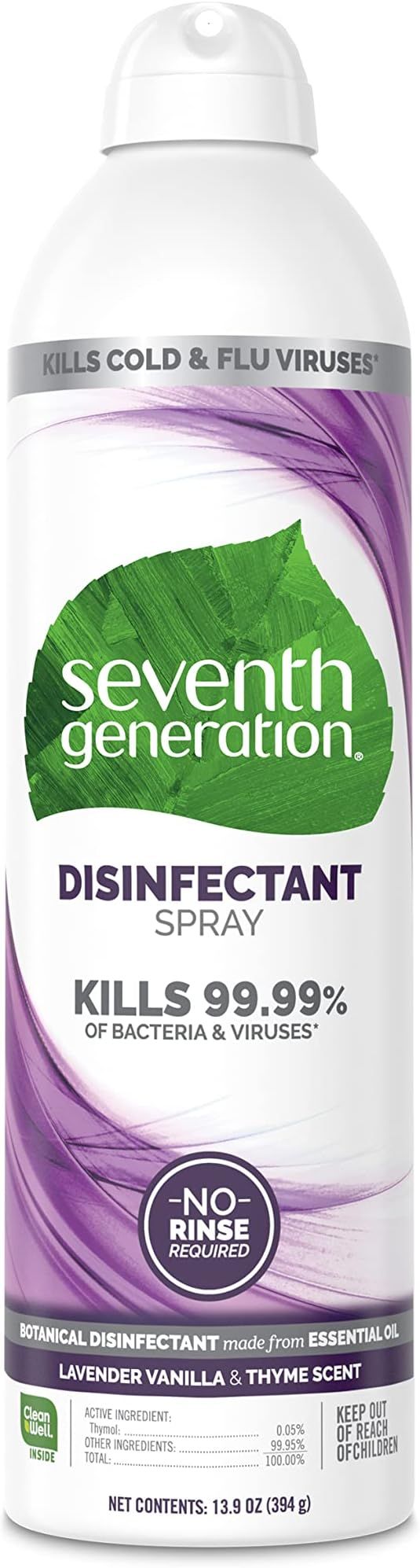 Seventh Generation Disinfectant Spray, Lavender Vanilla & Thyme, 13.9 | Amazon (US)