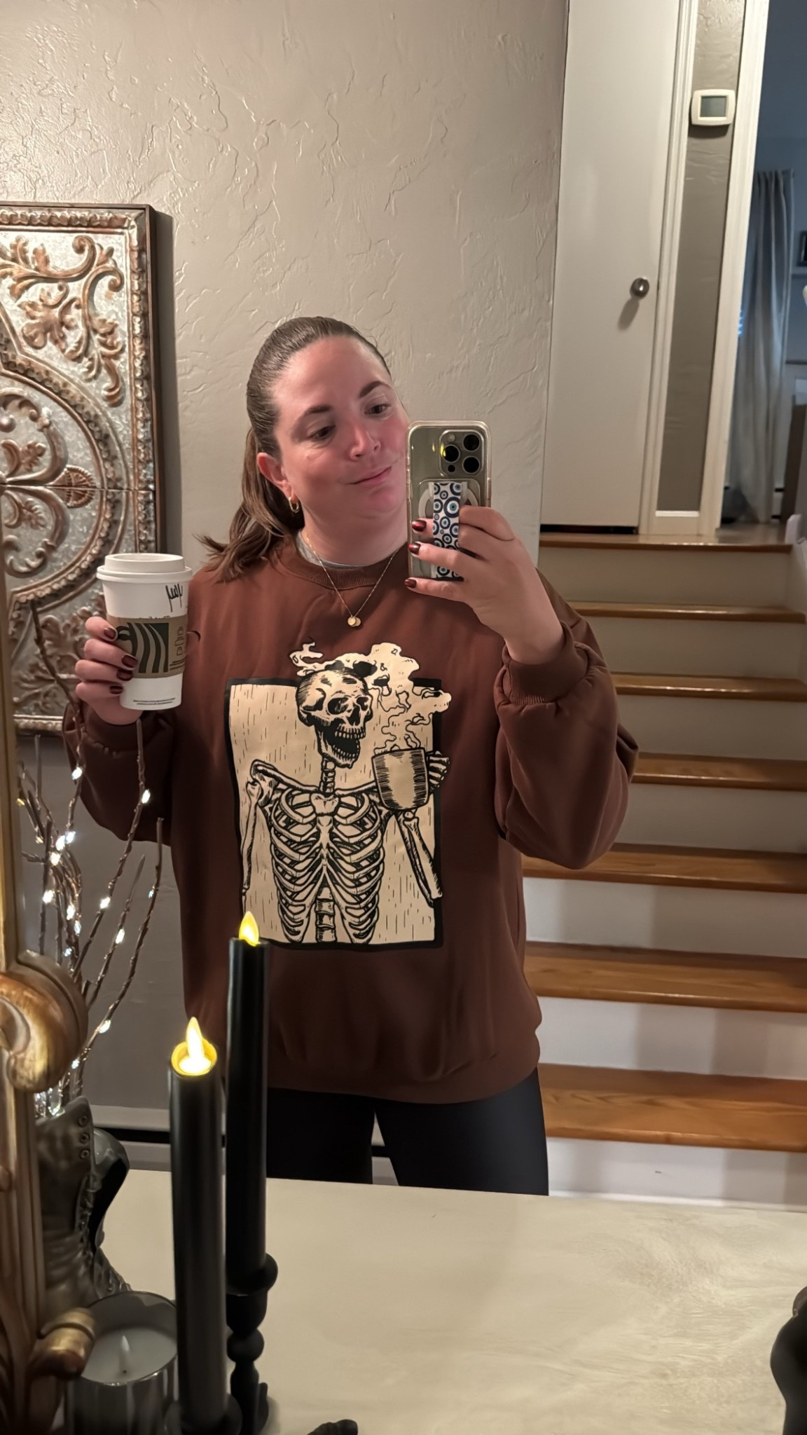 Halloween inspired crewneck! Absolutely adore that he’s drinking a cup of coffee?! Are we twins!!!


Halloween crewneck, skeleton crewneck, Halloween outfit, coffee lover

#LTKSeasonal #LTKHalloween #LTKMidsize