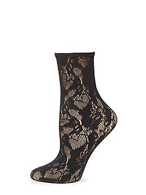 Wolford Women's Lace Crew Socks - Black - Size Small | Saks Fifth Avenue