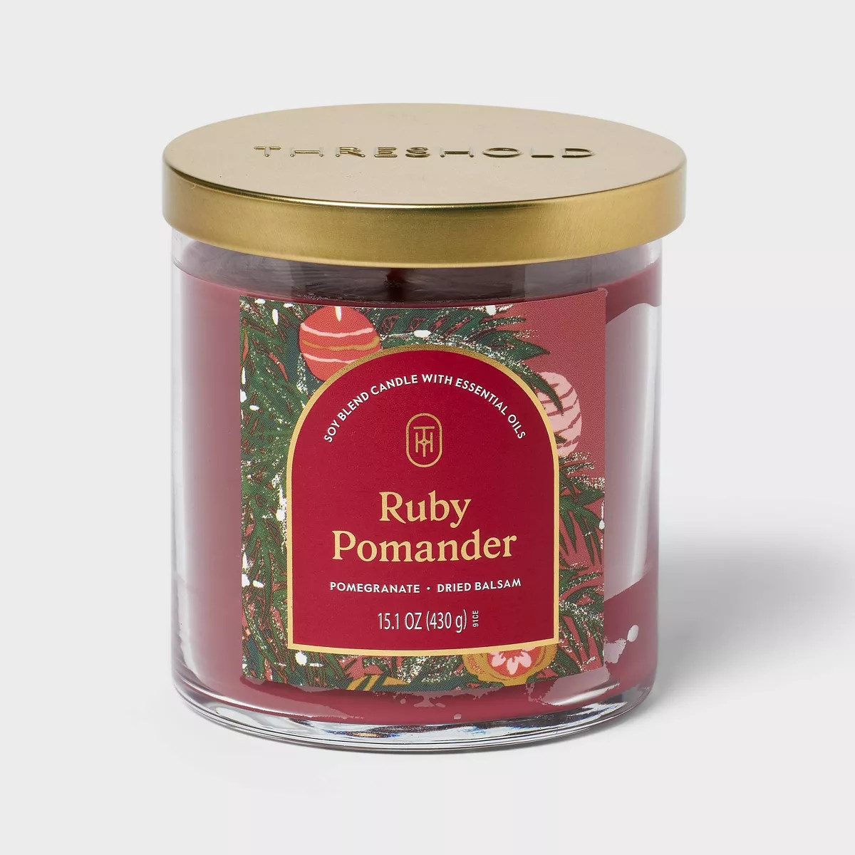 2-Wick Lidded Glass Ruby Pomander Jar Candle 15.1oz - Threshold™ | Target