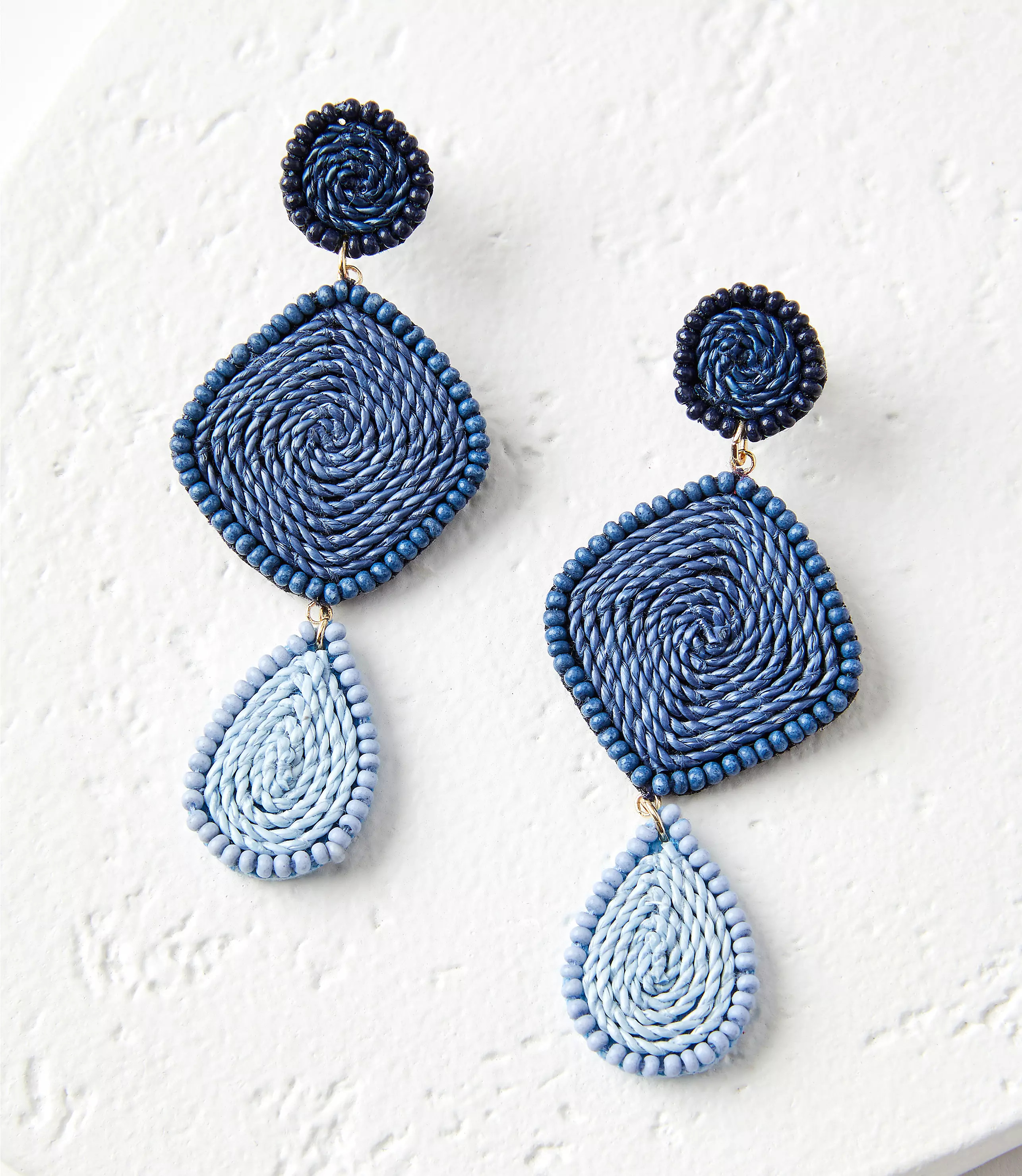 Linear Fabric Wrapped Statement Earrings | LOFT