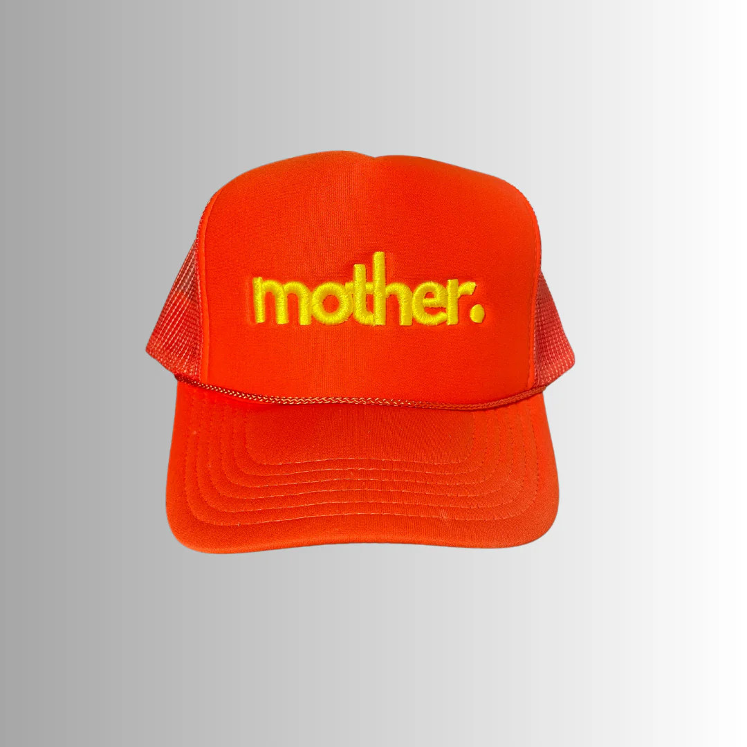 Mother Embroidered Trucker Hat -  Orange | Mother Hats