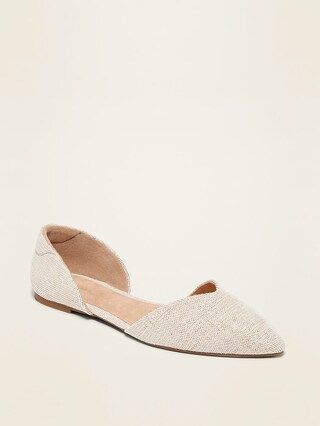 Textile Pointy-Toe D'Orsay Flats for Women | Old Navy (US)