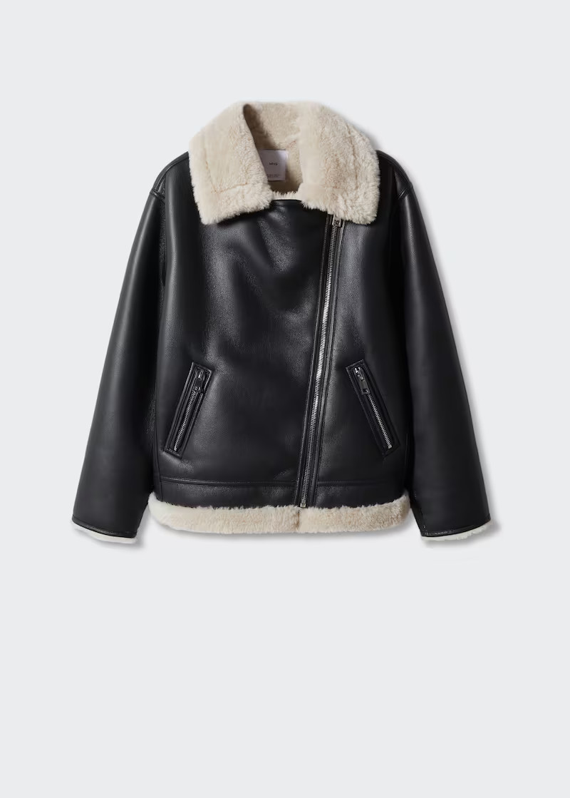 Faux shearling-lined jacket -  Women | Mango USA | MANGO (US)