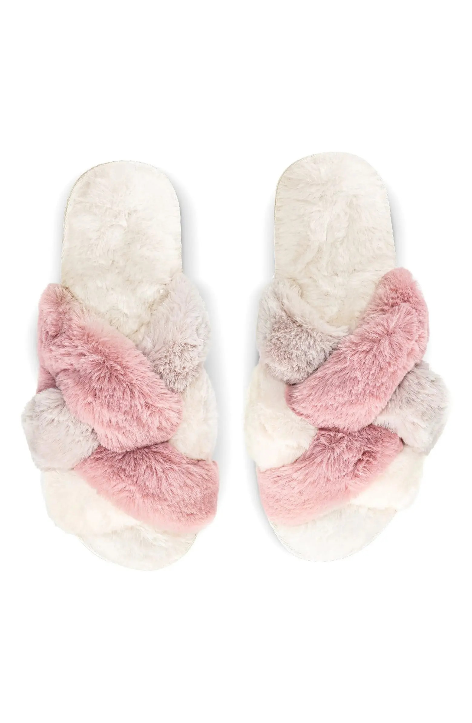 Weave Faux Fur Scuff Slipper | Nordstrom