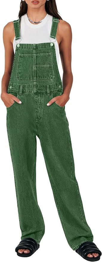ANRABESS Women's Overalls Casual Loose Fit Adjustable Strap Denim Bib Overall Jeans Pants Jumpsui... | Amazon (US)