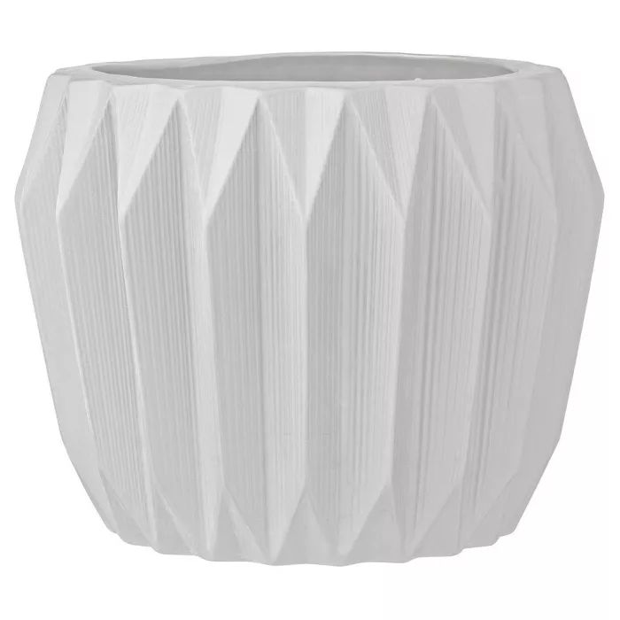 Ceramic Fluted Flower Pot - White (7") - 3R Studios | Target