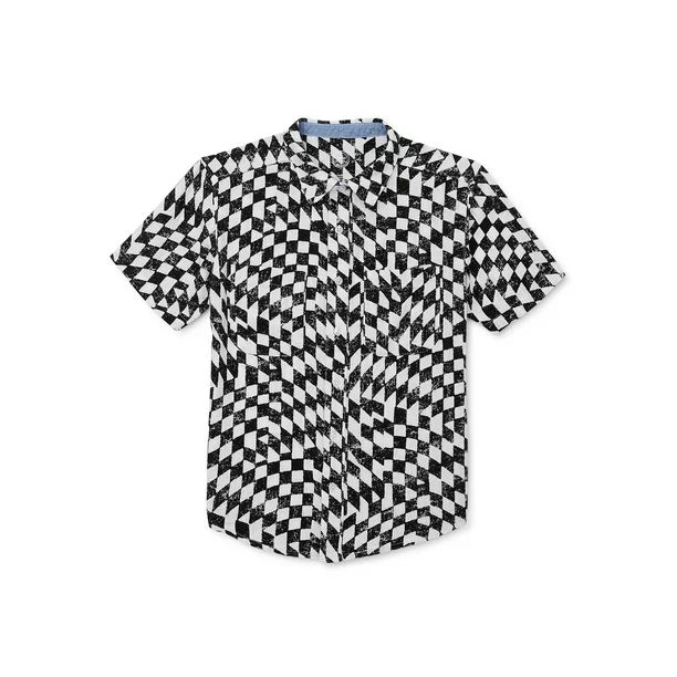 Wonder Nation Boys Short Sleeve Button-up Shirt, Sizes 4-18 | Walmart (US)