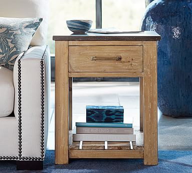 Parker 22" Reclaimed Wood End Table | Pottery Barn (US)