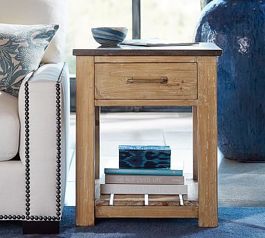 Parker 22&quot; Reclaimed Wood End Table | Pottery Barn (US)