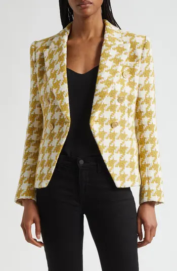 Marie Houndstooth Tweed Double Breasted Blazer | Nordstrom