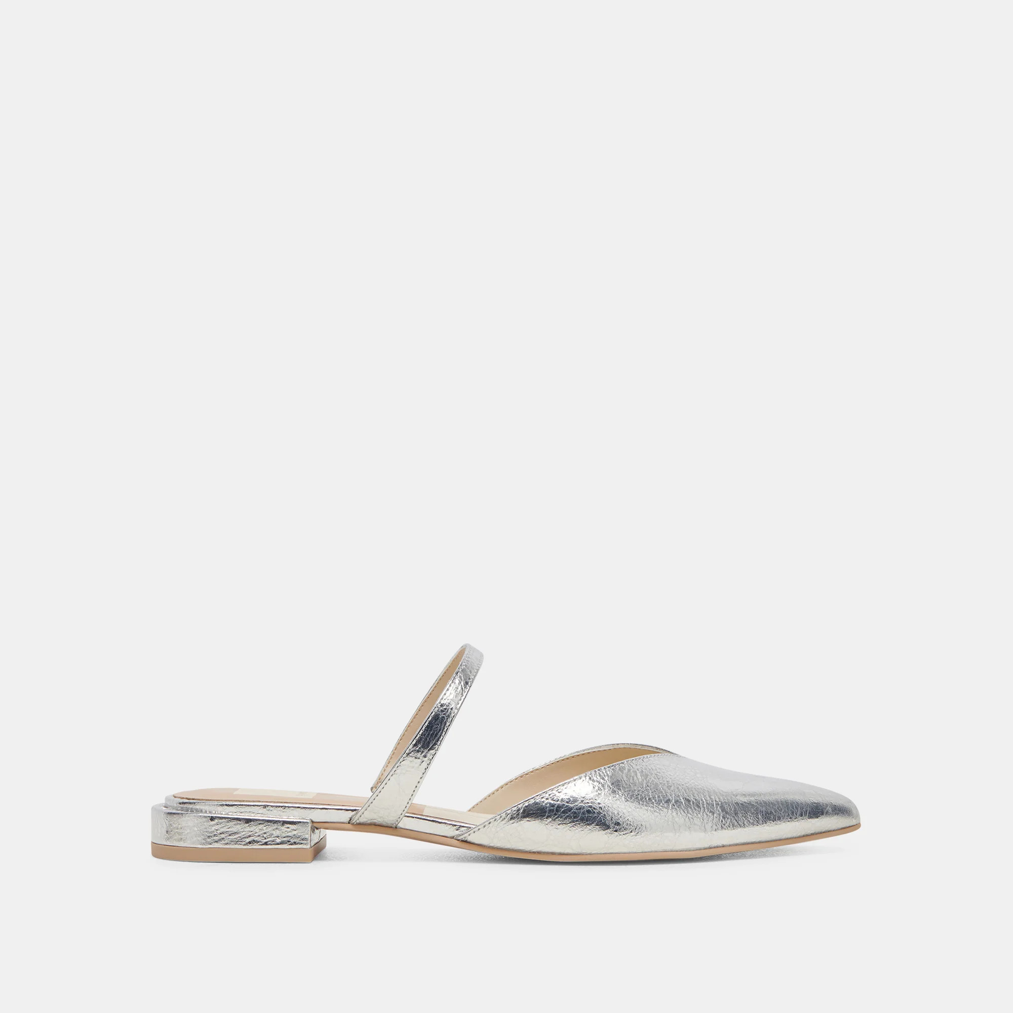 KANIKA WIDE FLATS SILVER DISTRESSED LEATHER | DolceVita.com