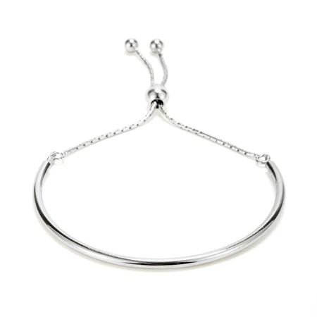 Curved Bar Silver Bolo Slider Bracelet | Eve's Addiction Jewelry