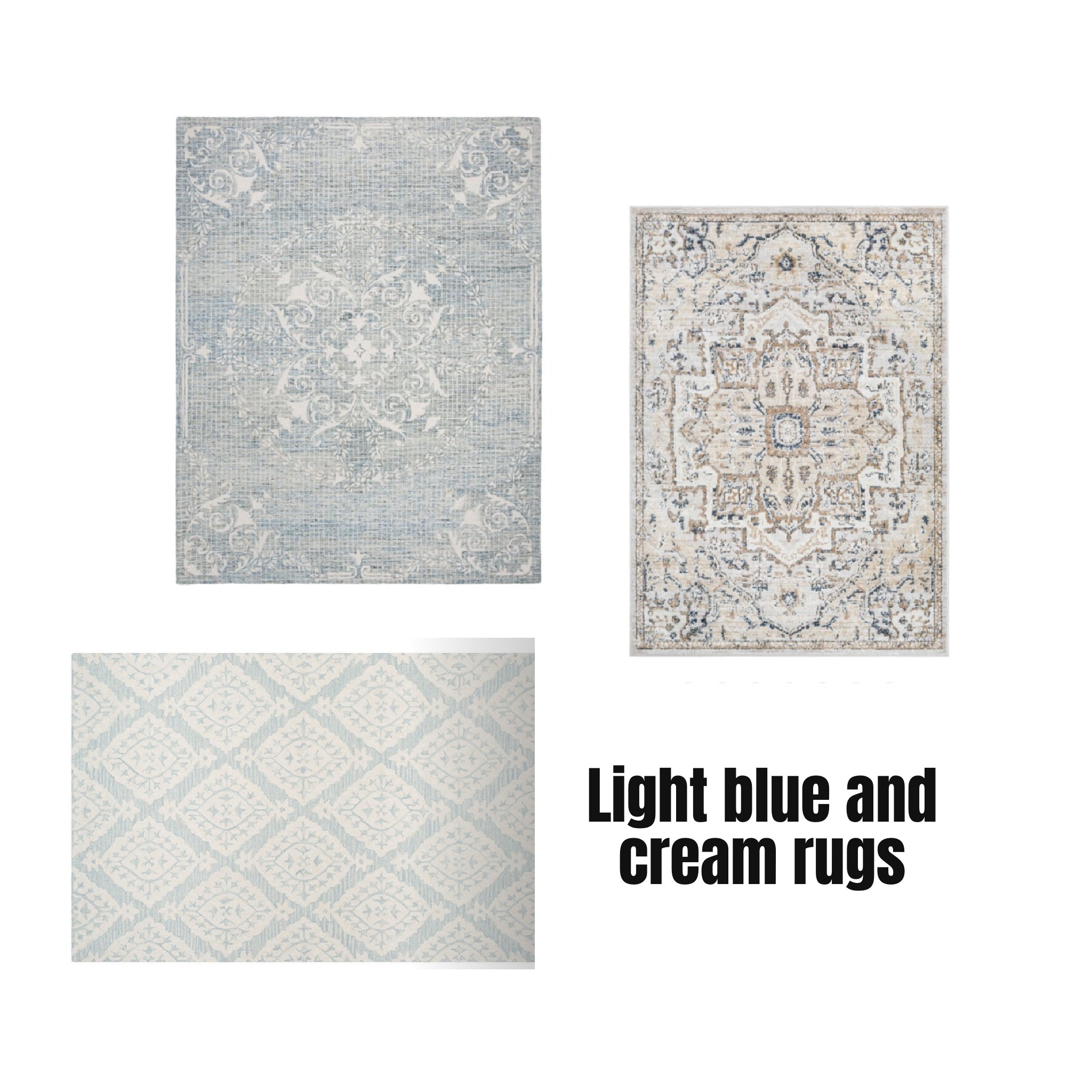 Light blue and cream and beige area rugs #fallhome #rugs

#LTKHome
