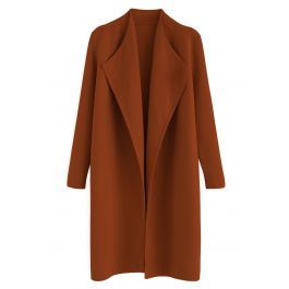 Classy Open Front Knit Coat in Caramel | Chicwish