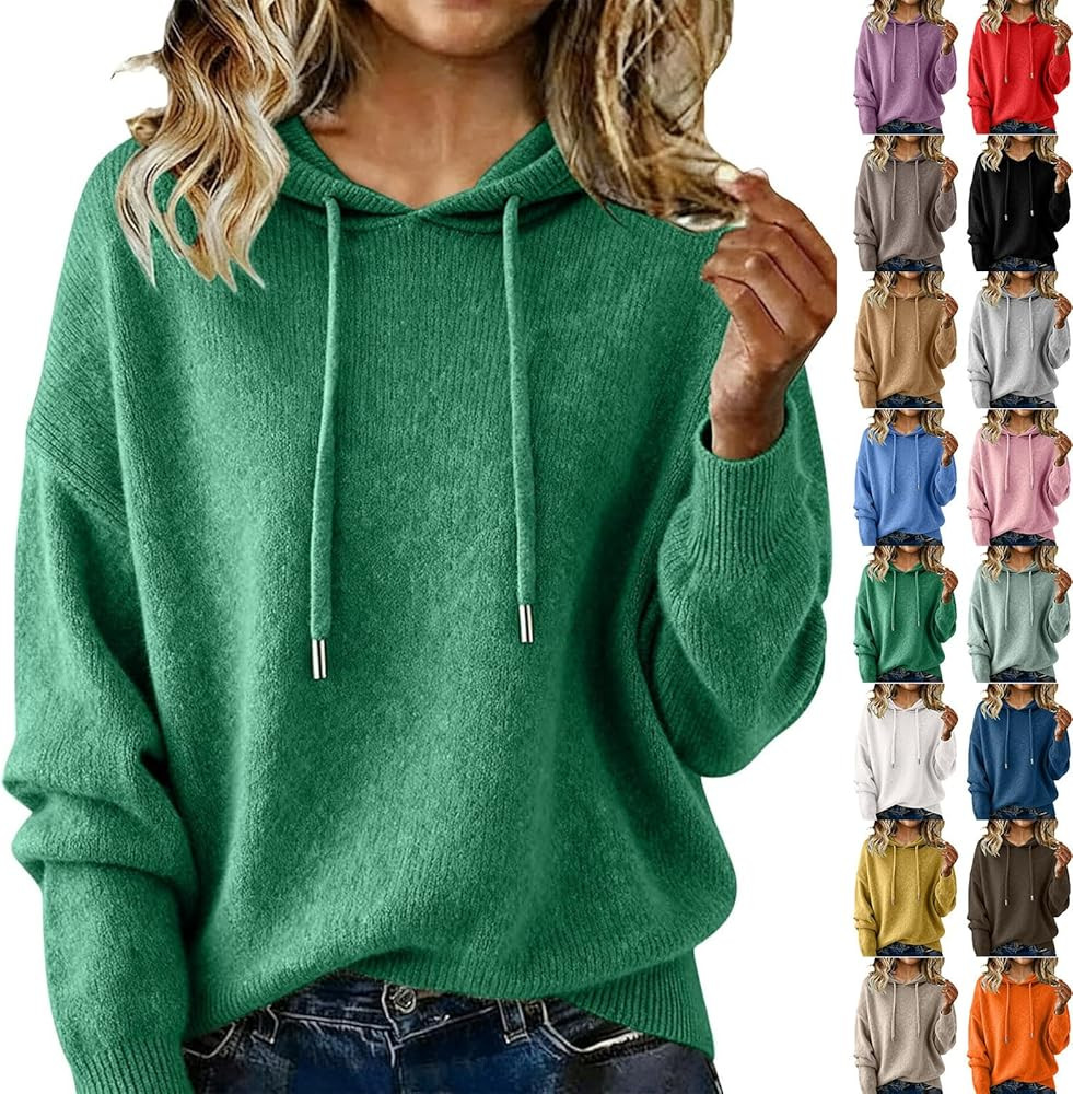 Warm Sweaters for Women 2025 Soft Wool Crew Neck Sweaters Fall Winter Cashmere Hoodies Cozy Knitt... | Amazon (US)