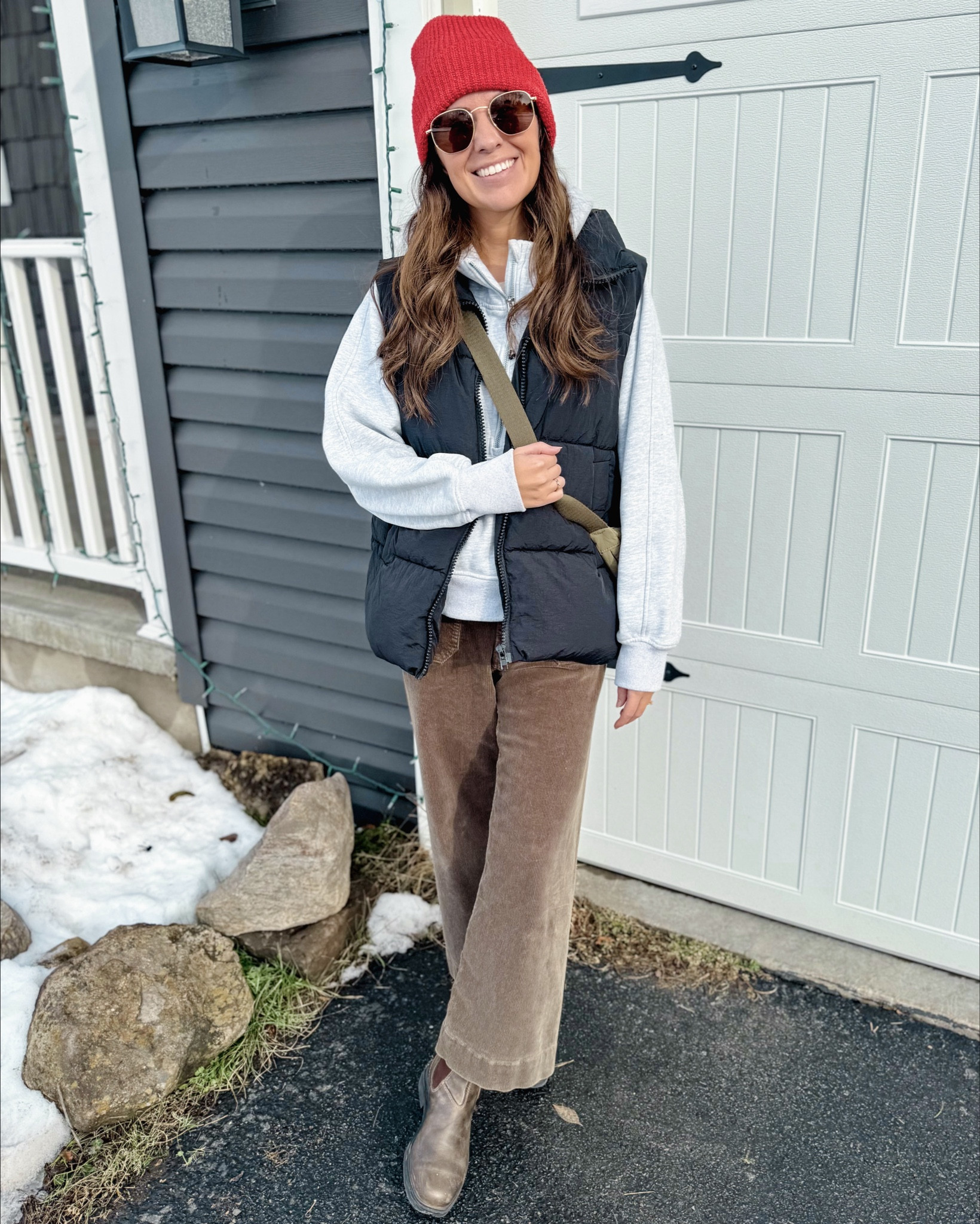 Wearing small in my tee, small in my grey hoodie, small in my black puffer vest, and 0 with a 26” inseam in my corduroy pants (seaweed color. I also linked the straight and flare corduroy pants). My boots are my true size 6! 
My hat is a few year’s old but I linked this year’s version and some similar ones. My bag is older so I linked similar. 



#LTKgrwm #LTKFindsUnder100 #LTKPetite
