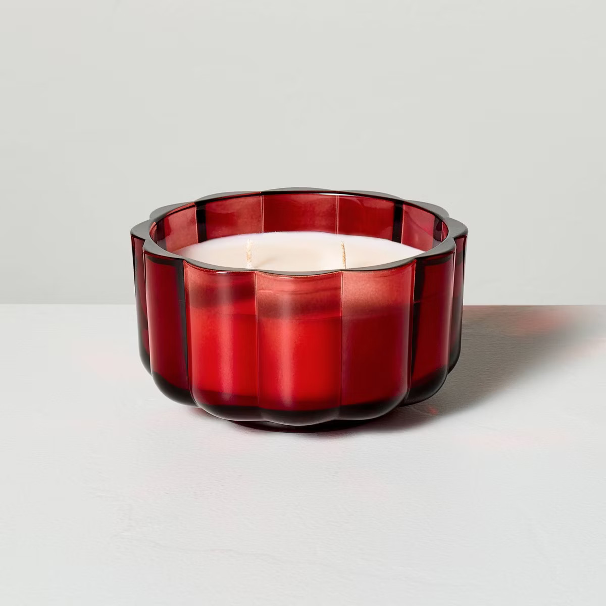 Scalloped Glass Balsam & Berry Christmas Jar Candle - Hearth & Hand™ with Magnolia | Target