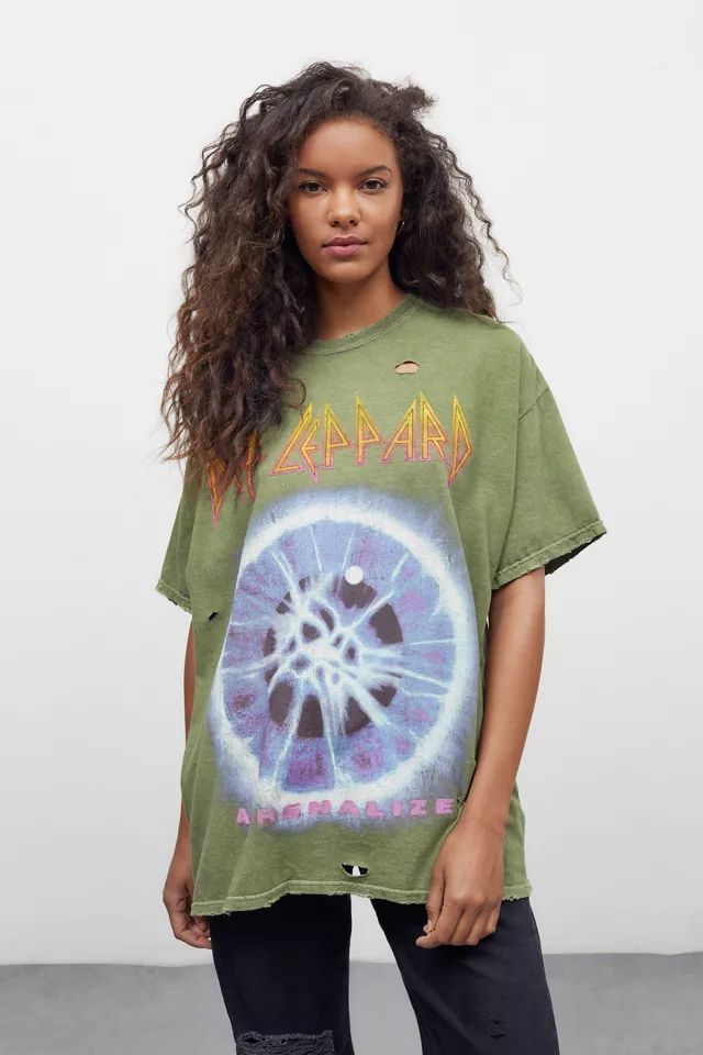 Def Leppard Overdyed T-Shirt Dress | Urban Outfitters (US and RoW)