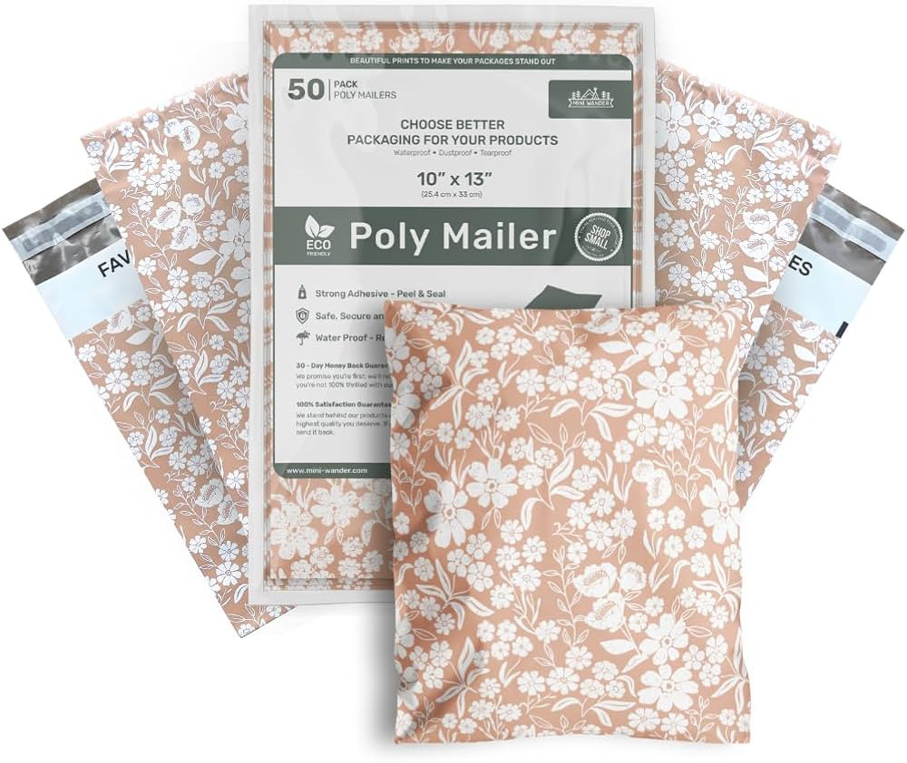 Poly Mailers 10x13 Inch 50 Pack Medium Shipping Bags Strong Thick Mailing Envelopes | Self Sealin... | Amazon (US)