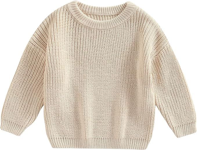 Baby Girl Boy Knit Sweater Blouse Pullover Sweatshirt Warm Crewneck Long Sleeve Tops for Infant T... | Amazon (US)