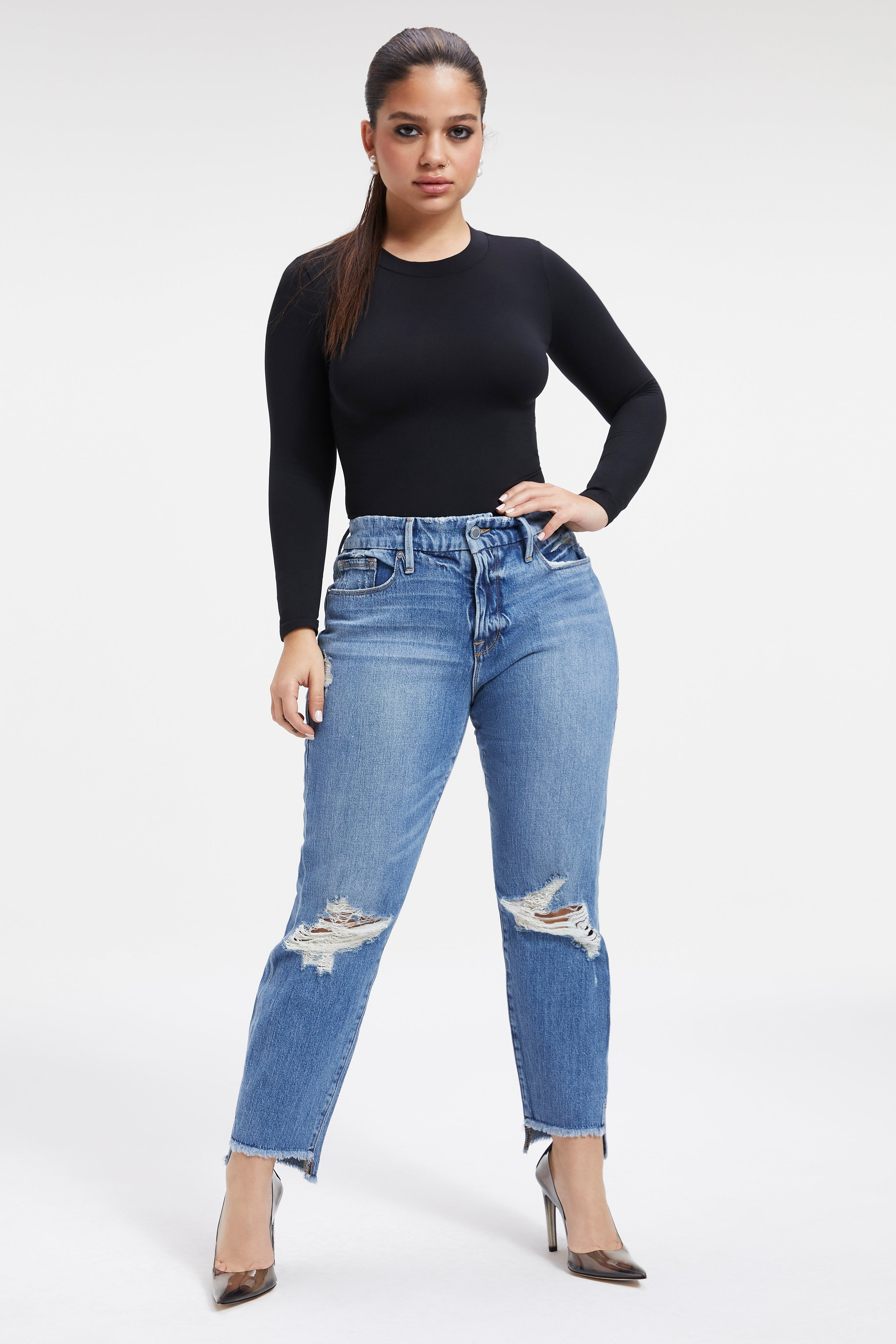 GOOD GIRLFRIEND W/ SIDE STEP | BLUE448 | Good American