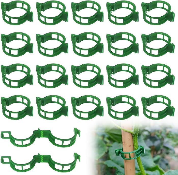 100 Secured Plastic Plant Clip, New Reusable Plant Support Clips Plastic Clips Tomato Clips for S... | Amazon (US)