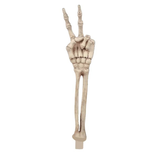 Peace Sign Skull Stake At Home, White, Plastic | At Home