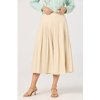 ASTR the Label | Aubrianna Pleated Drop-Waist Midi Skirt in Light khaki | Size S | ASTR The Label (US)