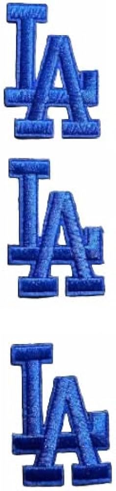 Los Angeles Baseball LA Letter Embroidered Iron on Patch 3 pcs Set - Size 2.25" x 1.5 (Blue) | Amazon (US)