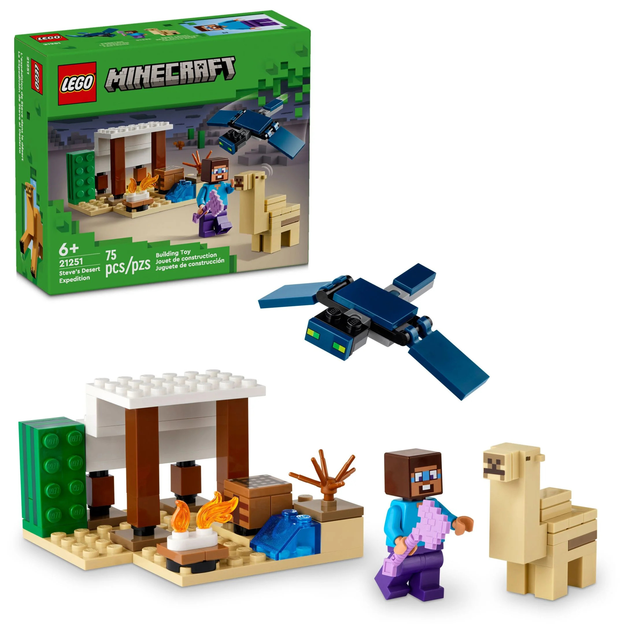 LEGO Minecraft Steve's Desert Expedition Building Toy, Biome with Minecraft House and Action Figu... | Walmart (US)