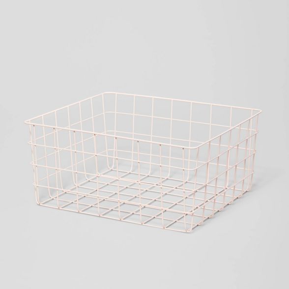 13&#34; Rectangular Wire Decorative Basket Peach - Brightroom&#8482; | Target