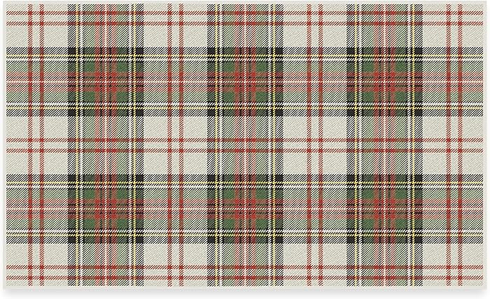 RUGGABLE Washable Plaid Area Rug – Dress Stewart Tartan White 3x5, Stain-Resistant, Non-Slip ... | Amazon (US)