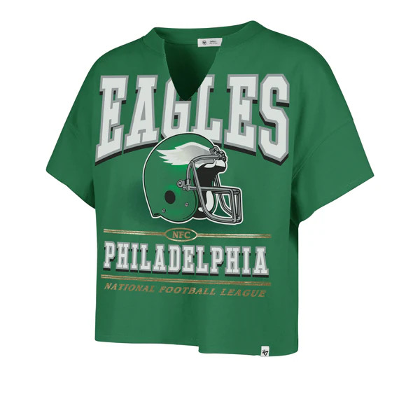 PHILADELPHIA EAGLES HISTORIC ELATION OVERSIZED '47 NOTCH NECK TEE WOMENS | '47Brand
