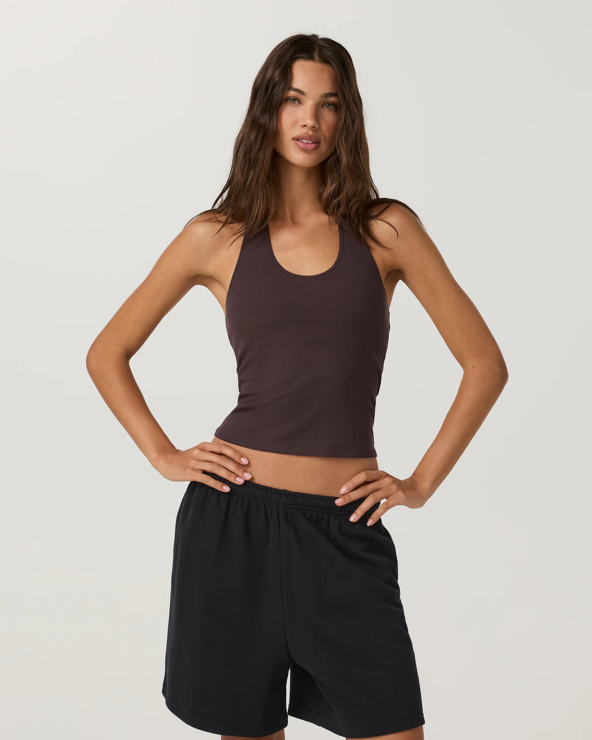 Vuori Pose Halter | French Roast | XS, Size Extra Small | Vuori Clothing (US & Canada)