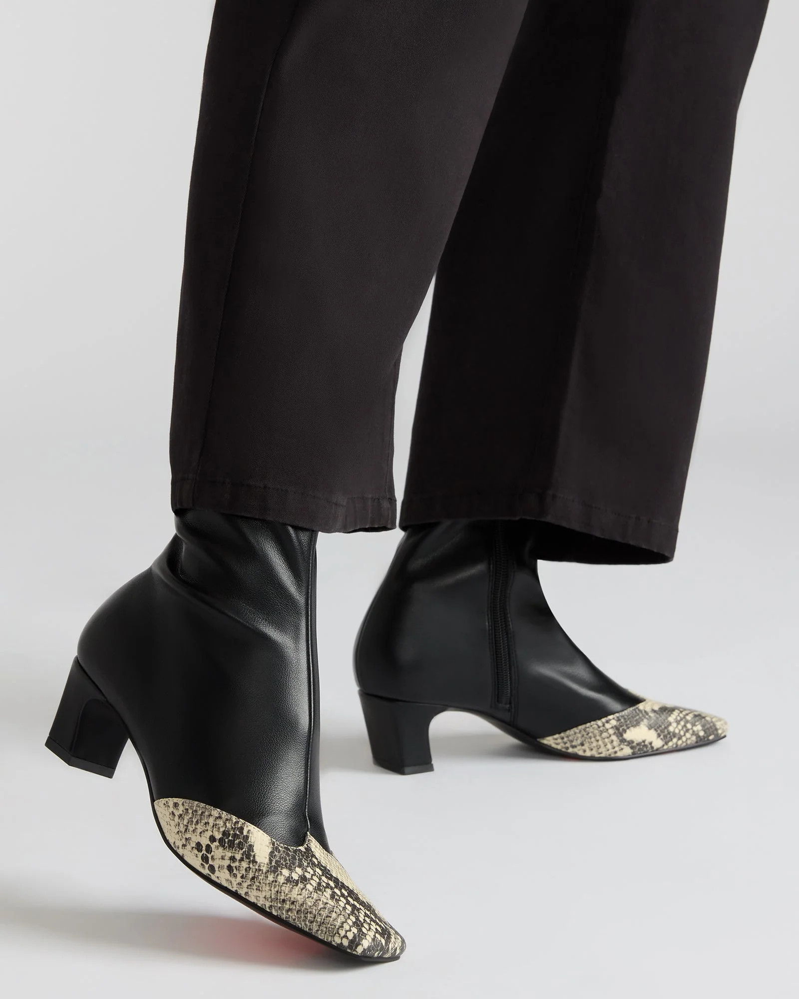 JETER Black Snake Square-Toe Women's Ankle Boot | Steve Madden (US)