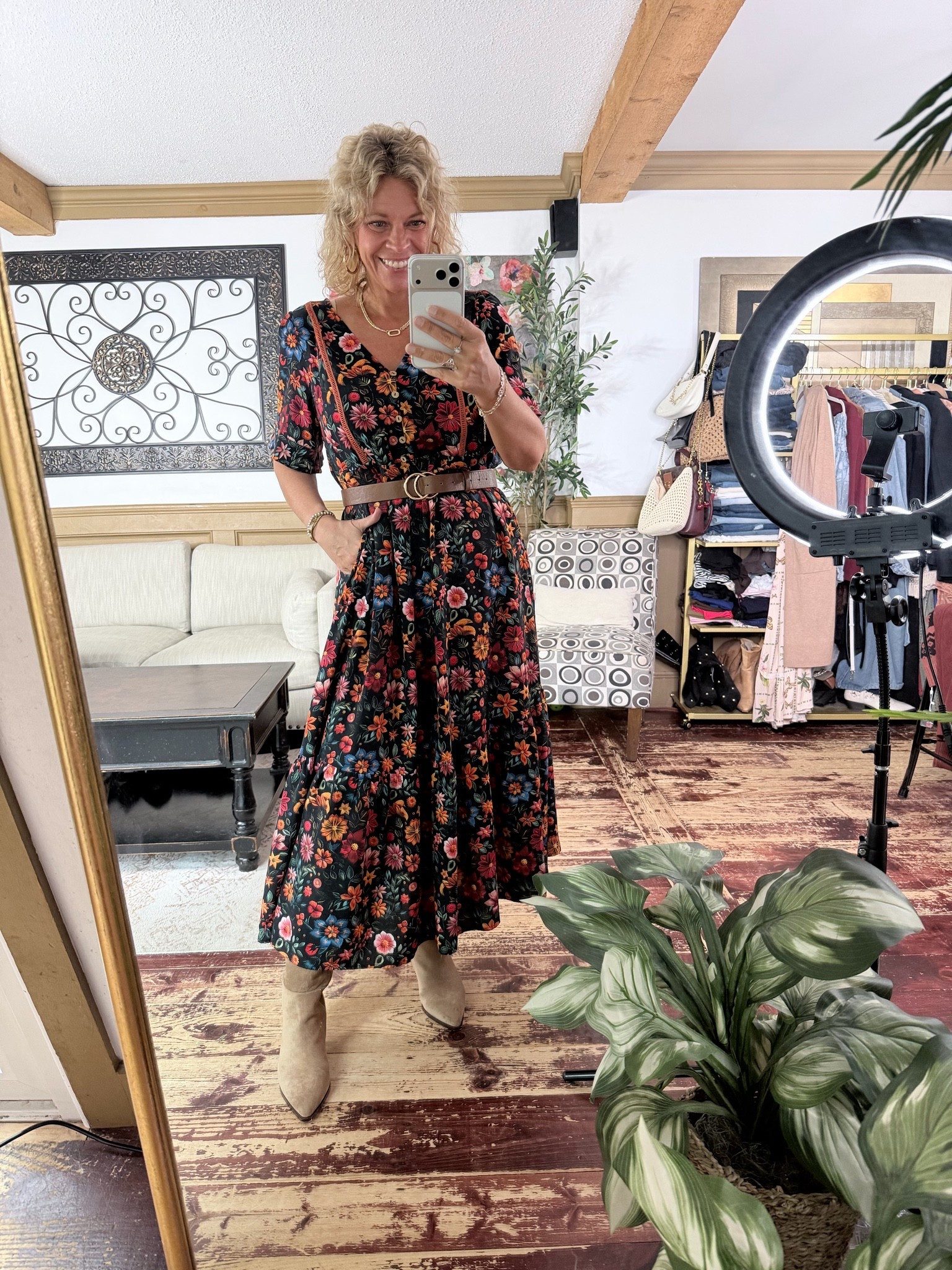 Beautiful fall dress perfect for family photos- size 10
Boots true to size

#LTKSeasonal #LTKOver40 #LTKMidsize