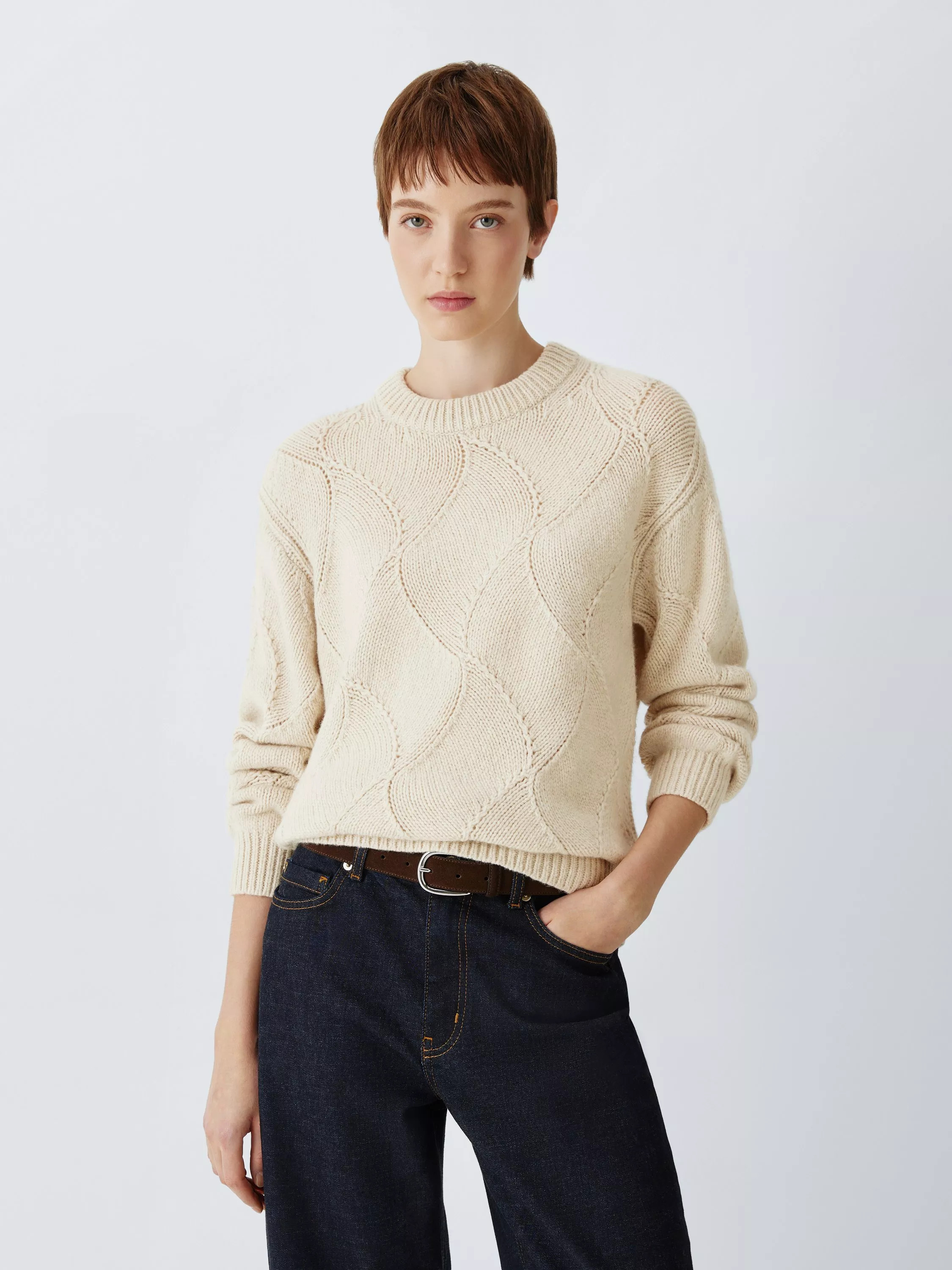 John Lewis Wool Blend Pattern Knit Jumper | John Lewis (UK)