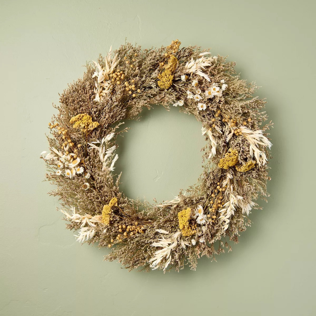 21" Preserved Spring Grass and Flower Wreath - Hearth & Hand™ with Magnolia | Target