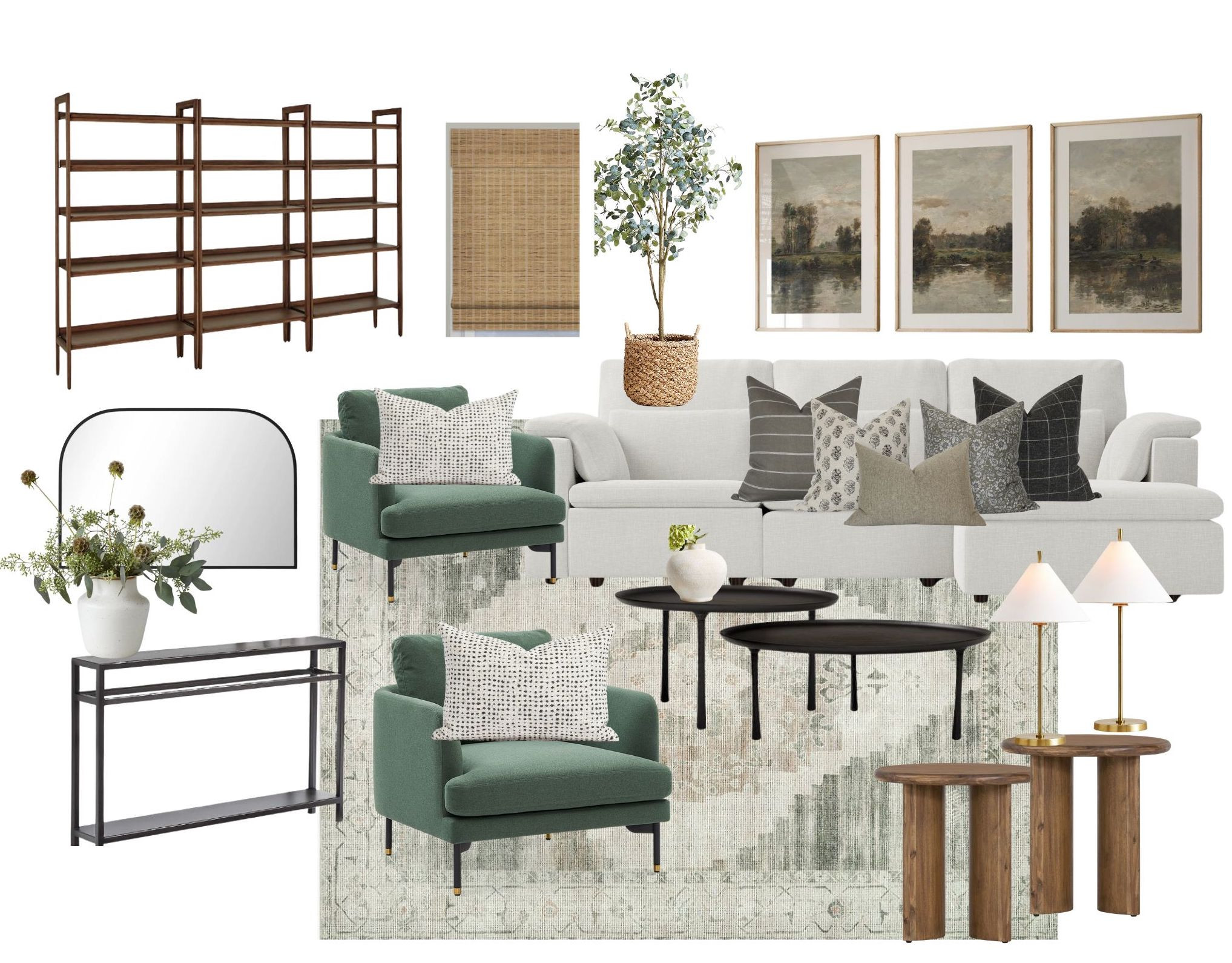 Neutral and natural living room mood board. Mix and match all the pieces for an easy organic modern space.

#LTKHome