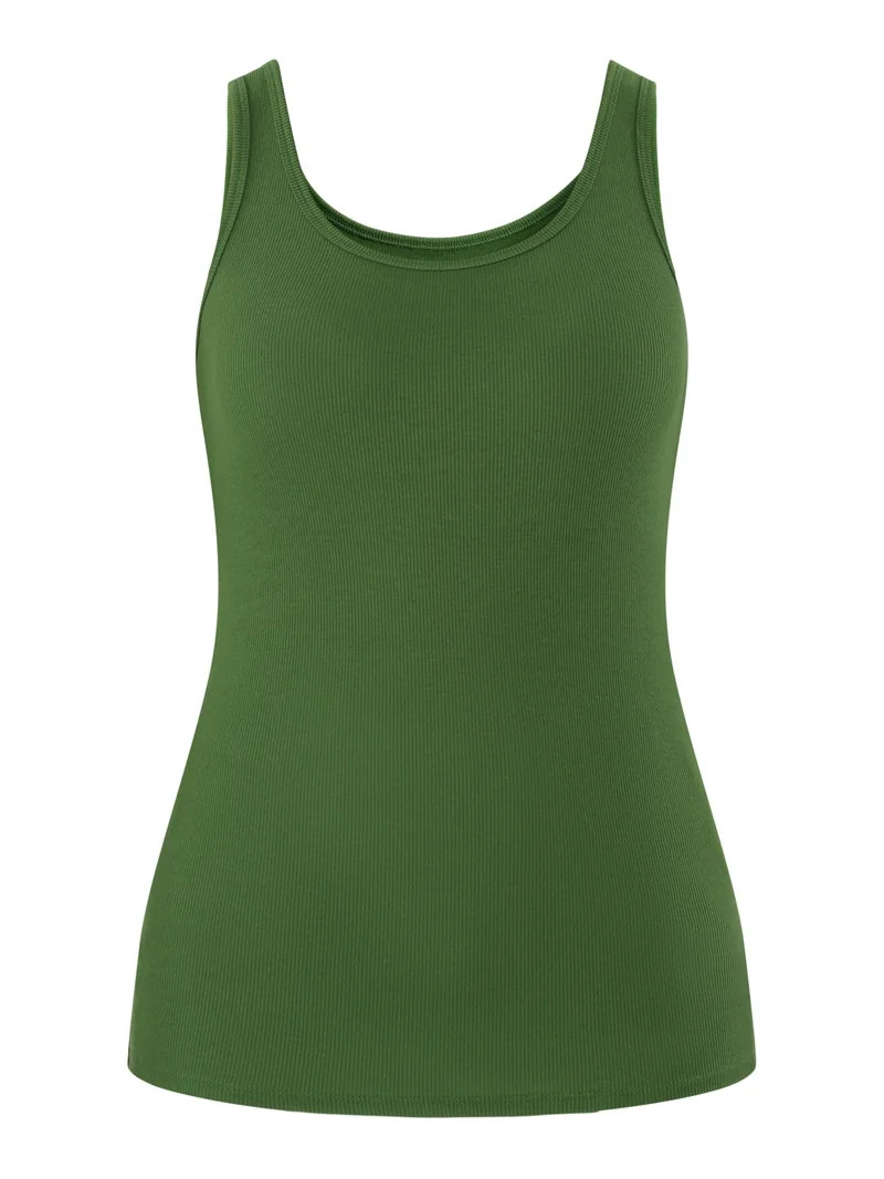Time and Tru Women's Ribbed Tank Top, Sizes XS-XXXL - Walmart.com | Walmart (US)