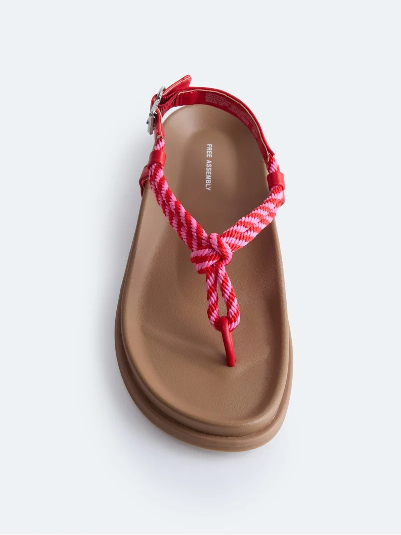 Free Assembly Women's Rope Footbed Sandals | Walmart (US)
