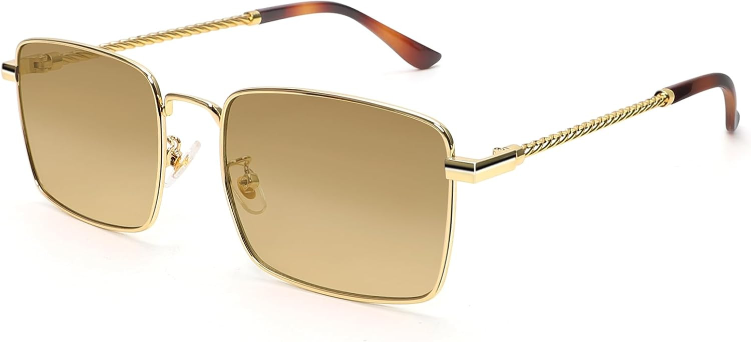 GUVIVI Rectangle Sunglasses for Womens Mens 2024 Y2k Sun Glasses Retro 80s 90s Metal Frame Trendy shades | Amazon (US)