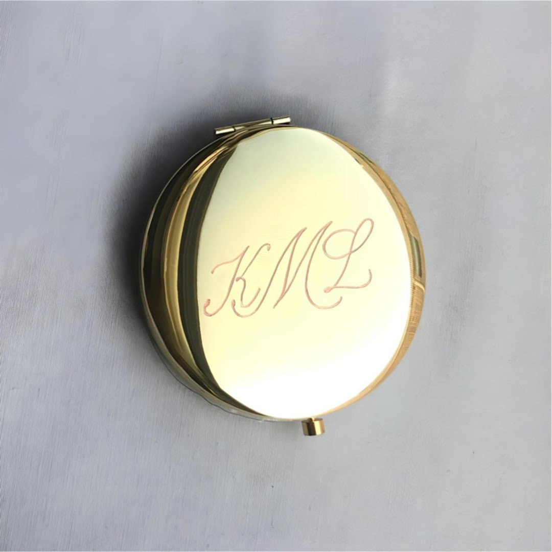 Engraved Compact Mirror Monogram | Minted