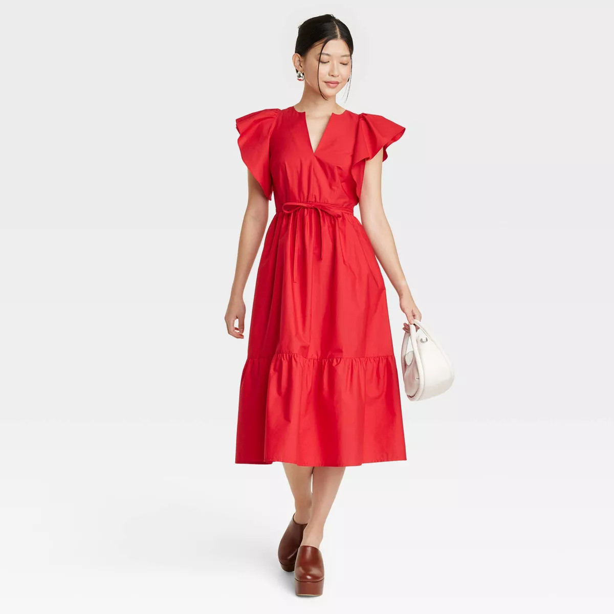 Women's Flutter Short Sleeve Midi Dress - A New Day™ | Target