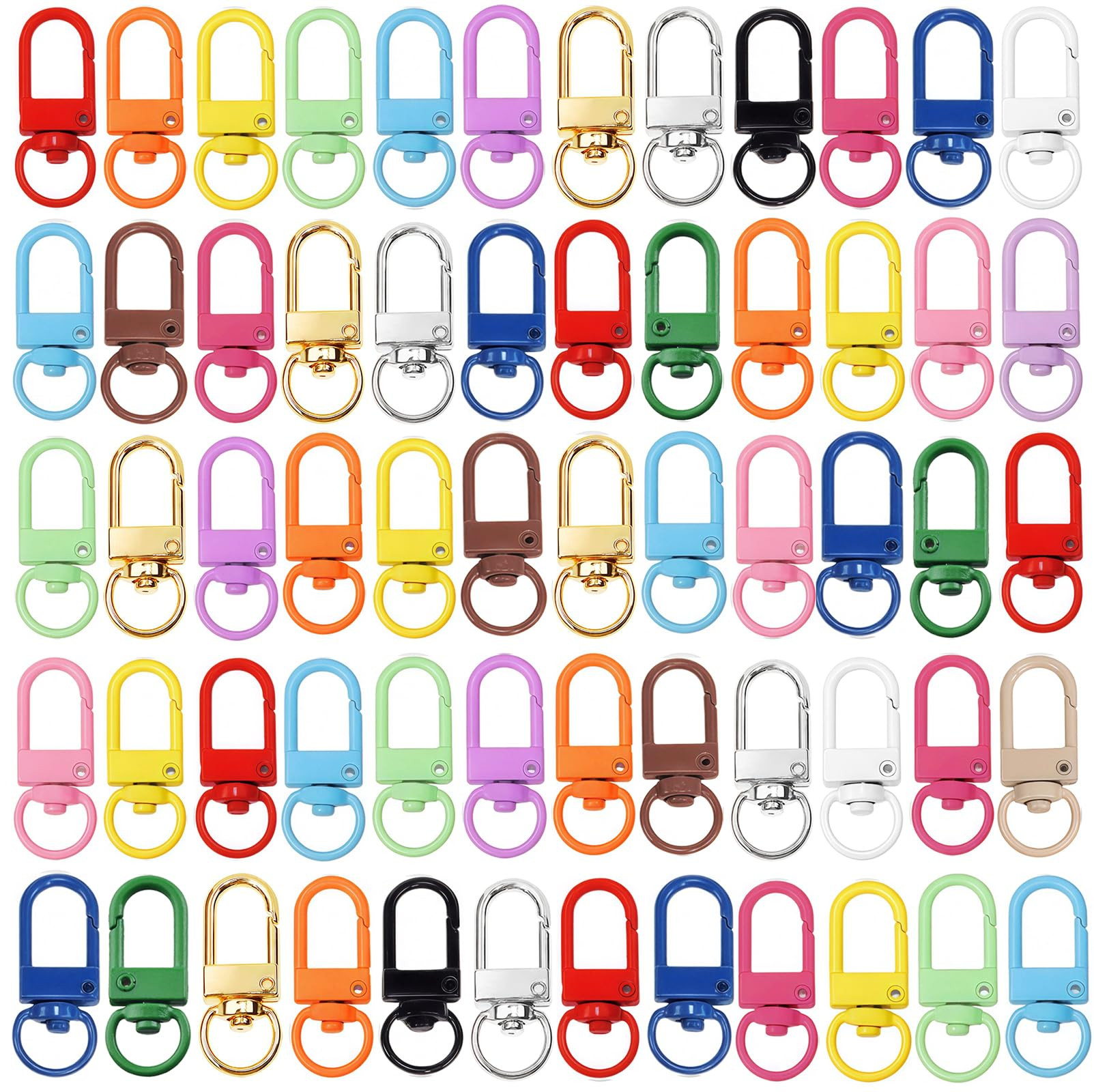 Keychain Clasp Keychain Clip Accessories Bulk 60pcs Colorful Lobster Claw Clasps for Keychains Cl... | Amazon (US)