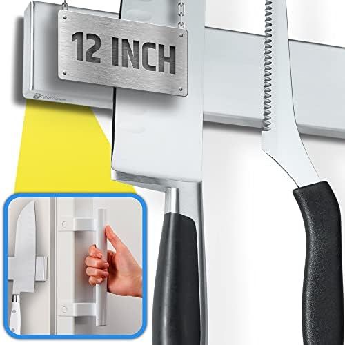 Amazon.com: Fridge Applicable Stainless Steel Magnetic Knife Holder with Anti-Slide Upgrade - 12 ... | Amazon (US)